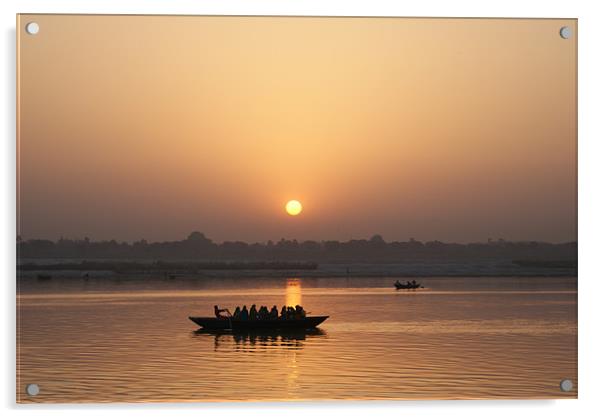 The sunrise mood of Varanasi Acrylic by Shraddha Rajgarhia