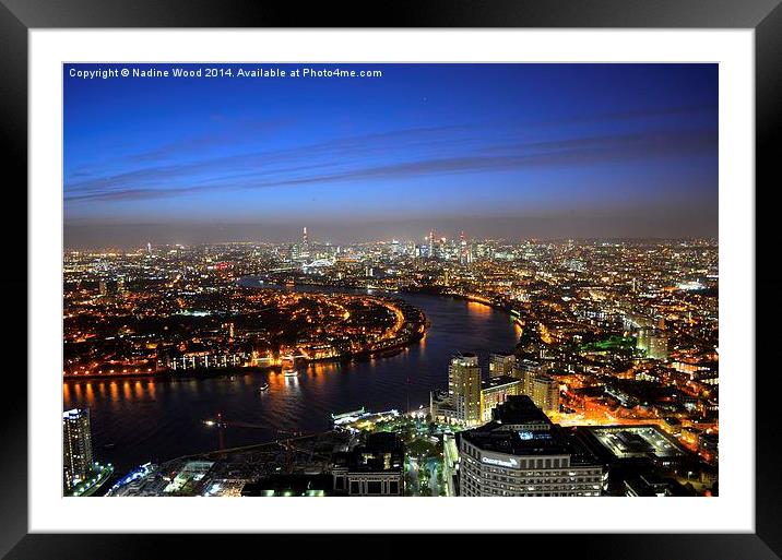 A night in London Framed Mounted Print by Nadine Wood