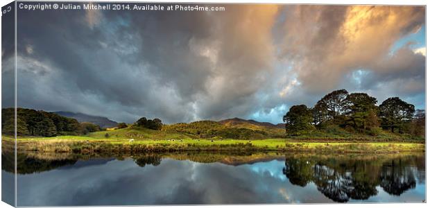 Elterwater Sunrise Canvas Print by Julian Mitchell