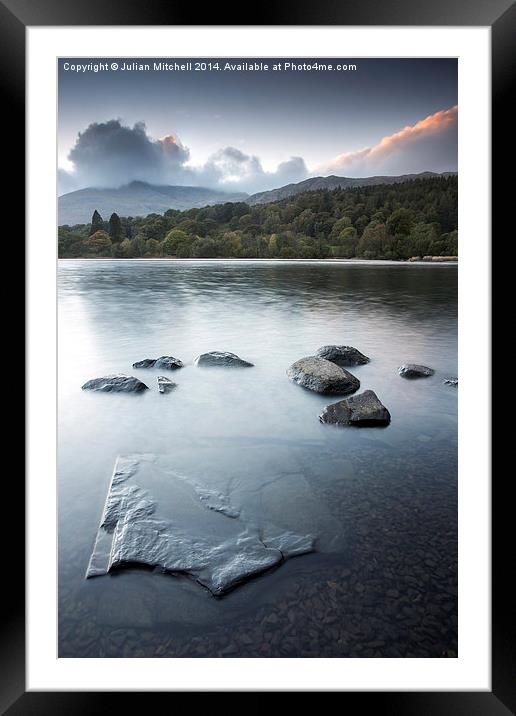 Coniston Water Framed Mounted Print by Julian Mitchell