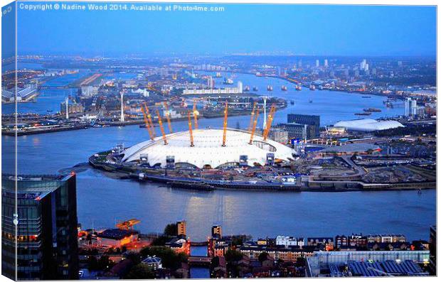 O2 wrapped in Thames Canvas Print by Nadine Wood