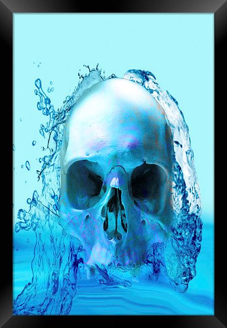 Skull in Water Framed Print by Matthew Lacey