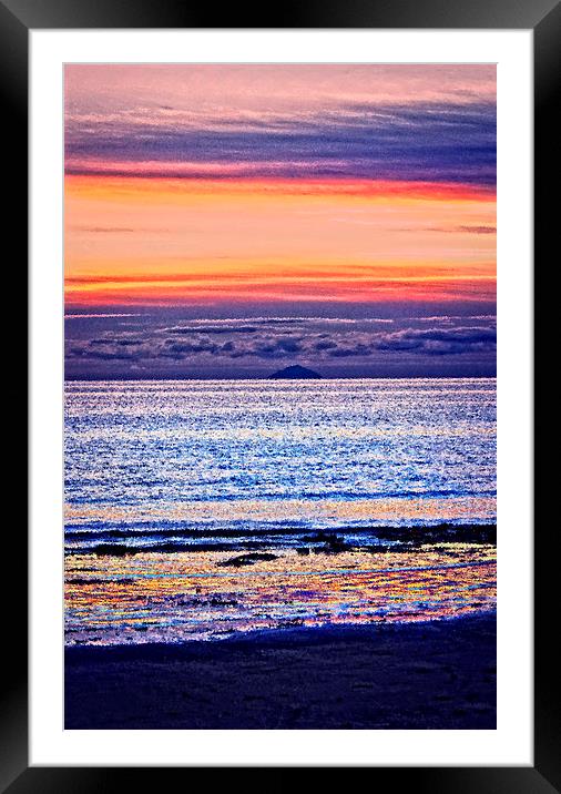 Ailsa Craig glow Framed Mounted Print by jane dickie