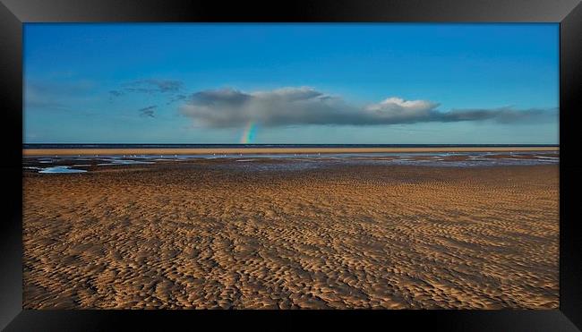 A rainbow across the sea Framed Print by Gary Pearson