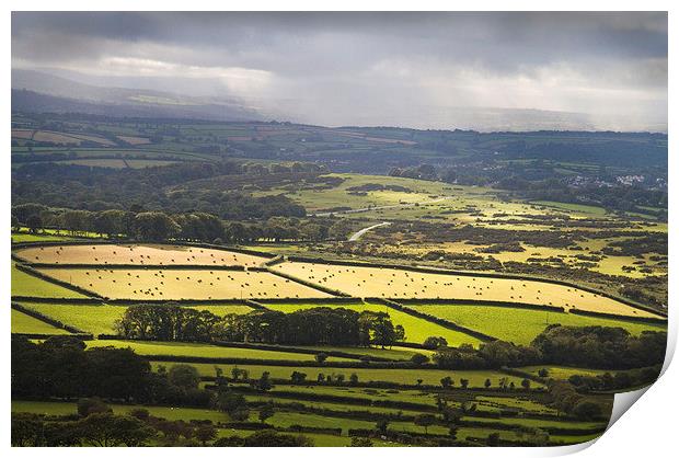 Sunshine and Showers, Dartmoor, Devon Print by Colin Tracy