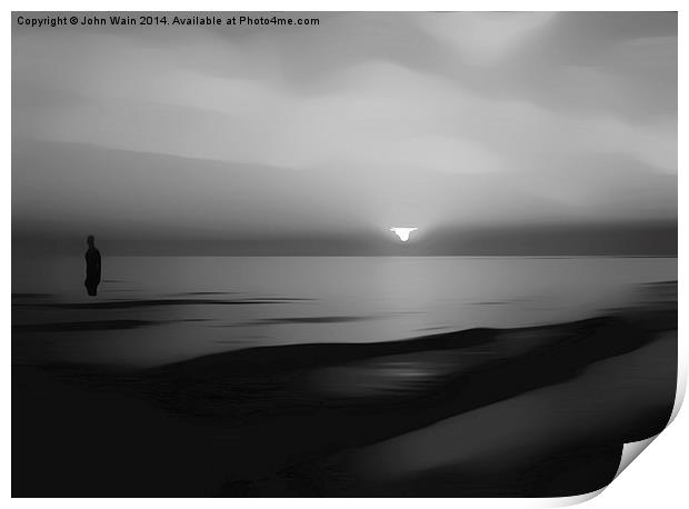 Iron Sunset in Monochrome Print by John Wain