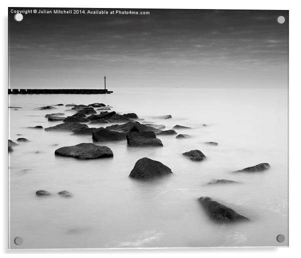 Felixstowe Sea Defences Acrylic by Julian Mitchell