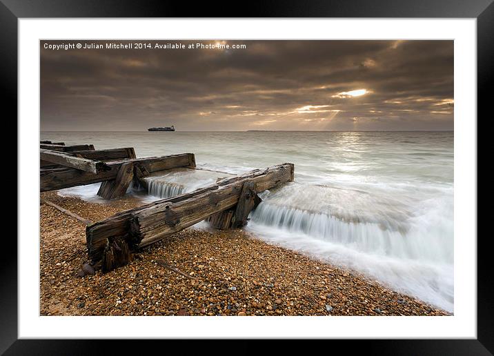 Sunset at Landguard Point Framed Mounted Print by Julian Mitchell