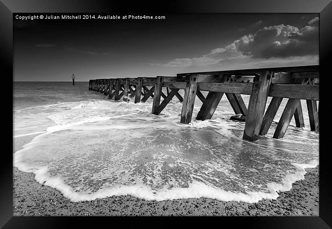 Jetty at Landguard Point Framed Print by Julian Mitchell