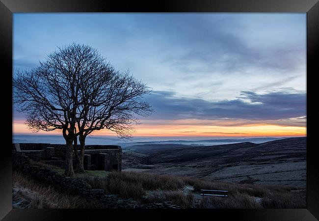 Misty Sunrise from Top Withens Framed Print by Dan Ward