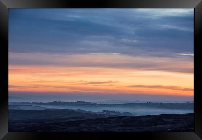 Misty Morning Sunrise Framed Print by Dan Ward