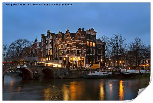 Amsterdam Corner Cafe Print by Ann Garrett