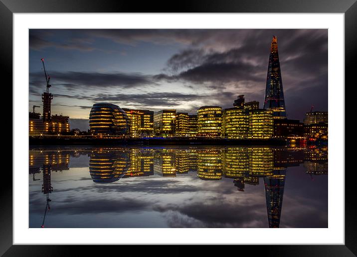 The Shard reflected Framed Mounted Print by Oxon Images