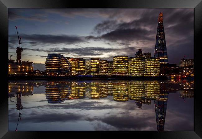 The Shard reflected Framed Print by Oxon Images