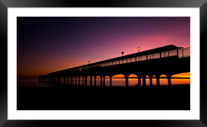 Tranquil Boscombe Pier Sunset Framed Mounted Print by Daniel Rose