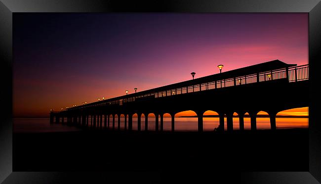 Tranquil Boscombe Pier Sunset Framed Print by Daniel Rose