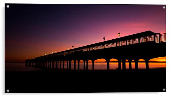 Tranquil Boscombe Pier Sunset Acrylic by Daniel Rose
