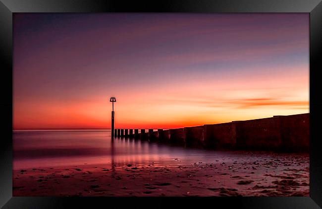 Tranquil Boscombe Sunset Framed Print by Daniel Rose