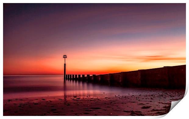 Tranquil Boscombe Sunset Print by Daniel Rose