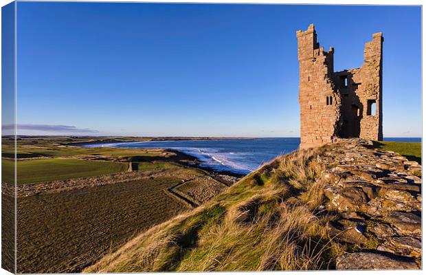 Dunstanburgh Castle Tower Canvas Print by Kevin Tate