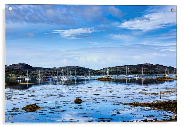 Seascape, Arisaig marina, Locharbar, Scotland Acrylic by Hugh McKean
