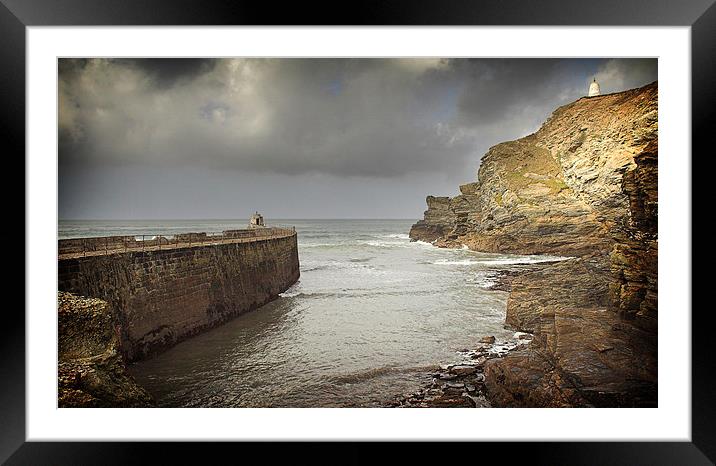 Portreath harbour Framed Mounted Print by Paul Davis