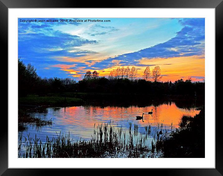 Sunset silhouettes Framed Mounted Print by Jason Williams