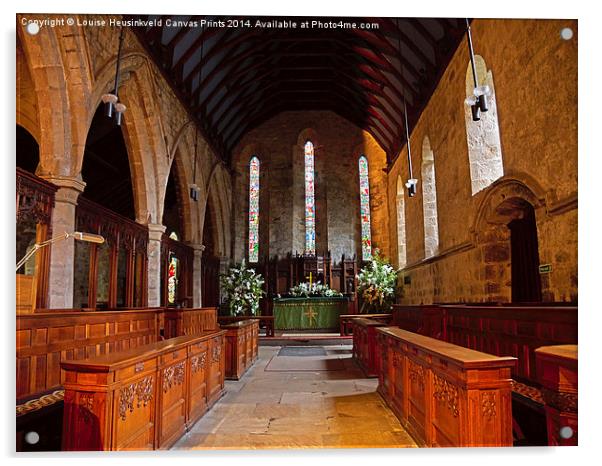 Interior of St Andrews Church, Corbridge Acrylic by Louise Heusinkveld