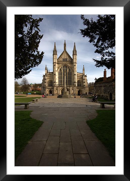 Winchester Cathedral Framed Mounted Print by James Mc Quarrie