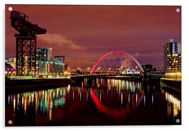 Squinty Bridge Glasgow Acrylic by Donald Parsons