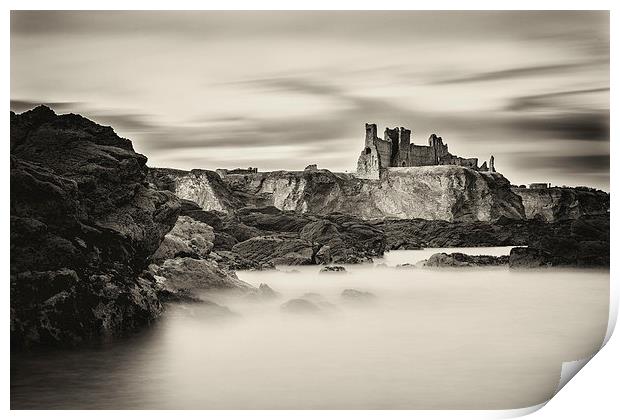 Moody Tantallon Castle Print by Kevin Ainslie
