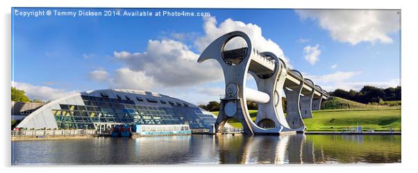 Falkirk Wheel Panorama Acrylic by Tommy Dickson