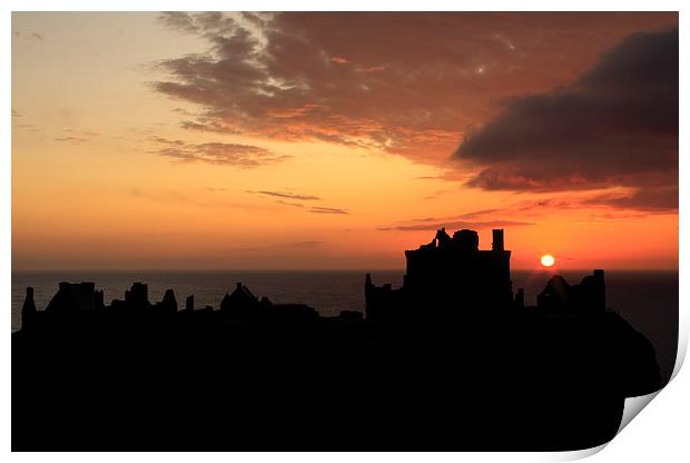 Majestic Sunrise at Dunnottar Castle Print by Tommy Dickson