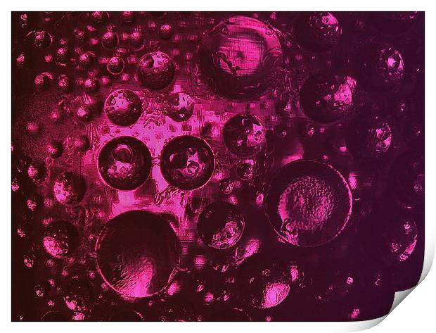 Crystal  Congealed  Drops  Purple Print by Ferenc Kalmar