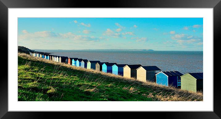 Tankerton, Beach Huts Framed Mounted Print by Robert Cane