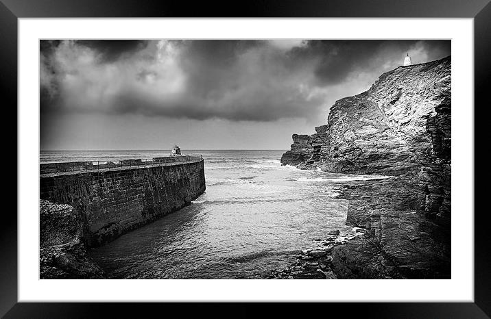 Portreath harbour Framed Mounted Print by Paul Davis