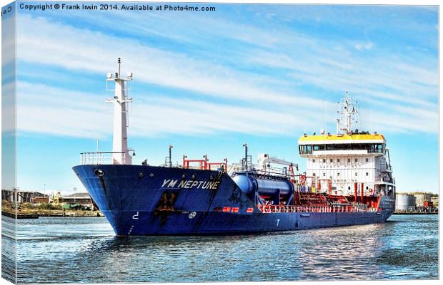YM Neptune sailing to her berth in Birkenhead Dock Canvas Print by Frank Irwin