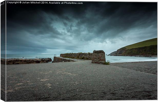Portwrinkle Harbour Canvas Print by Julian Mitchell