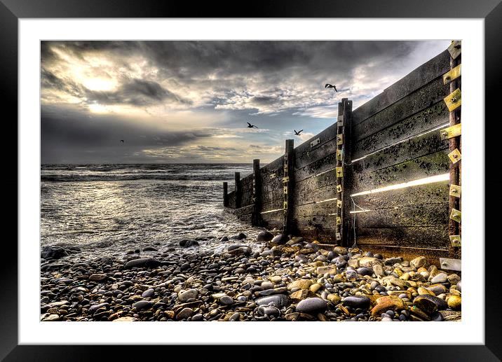 Amroth winter beach Framed Mounted Print by Simon West