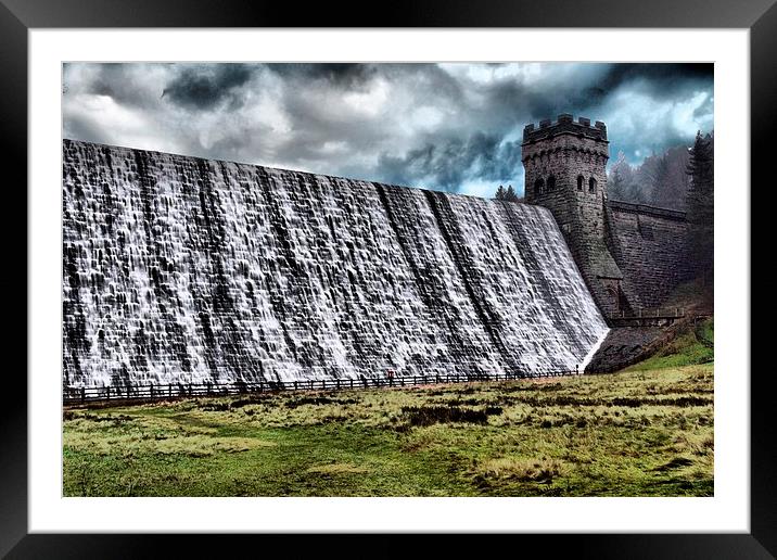 Derwent Dam Overflow Framed Mounted Print by Neil Ravenscroft