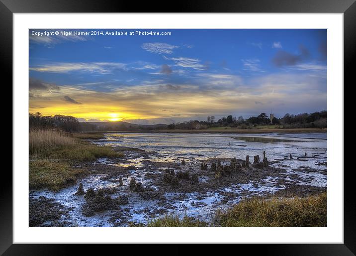 Sunset At The Yar Framed Mounted Print by Wight Landscapes
