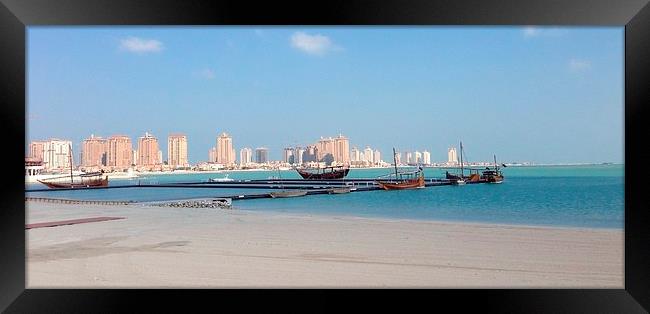 Katara beach in Qatar Framed Print by a aujan