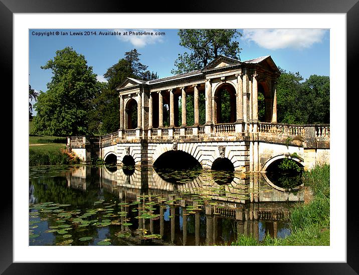 The Palladian Bridge at Stowe Framed Mounted Print by Ian Lewis