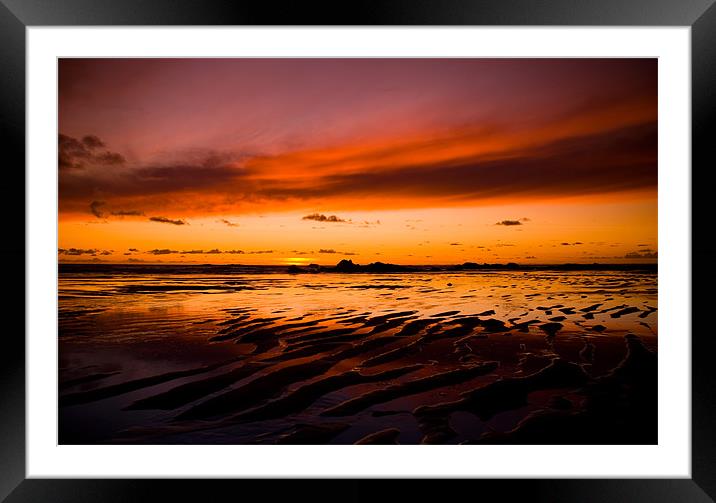 Cornish Sunset Framed Mounted Print by John Morton