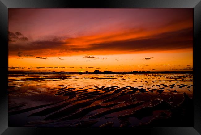Cornish Sunset Framed Print by John Morton