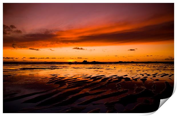 Cornish Sunset Print by John Morton