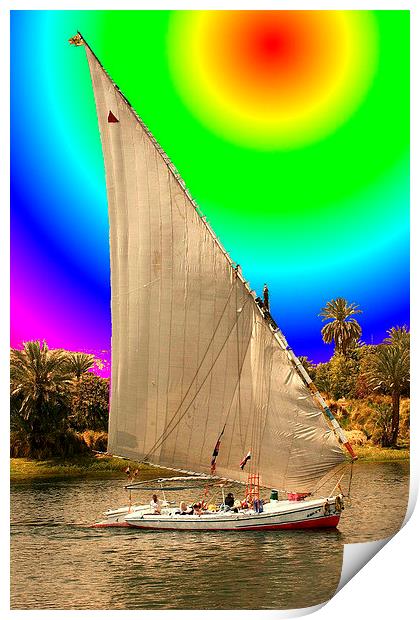 Sailing on the Nile Print by Matthew Lacey