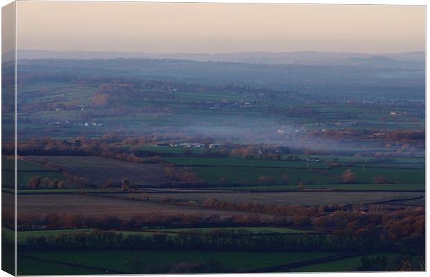 Blackmore Vale At Sunset Canvas Print by Paul Brewer
