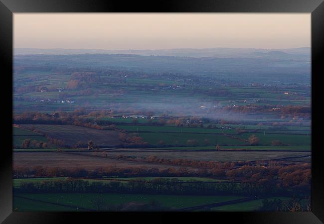 Blackmore Vale At Sunset Framed Print by Paul Brewer