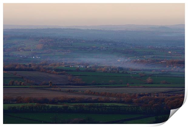 Blackmore Vale At Sunset Print by Paul Brewer